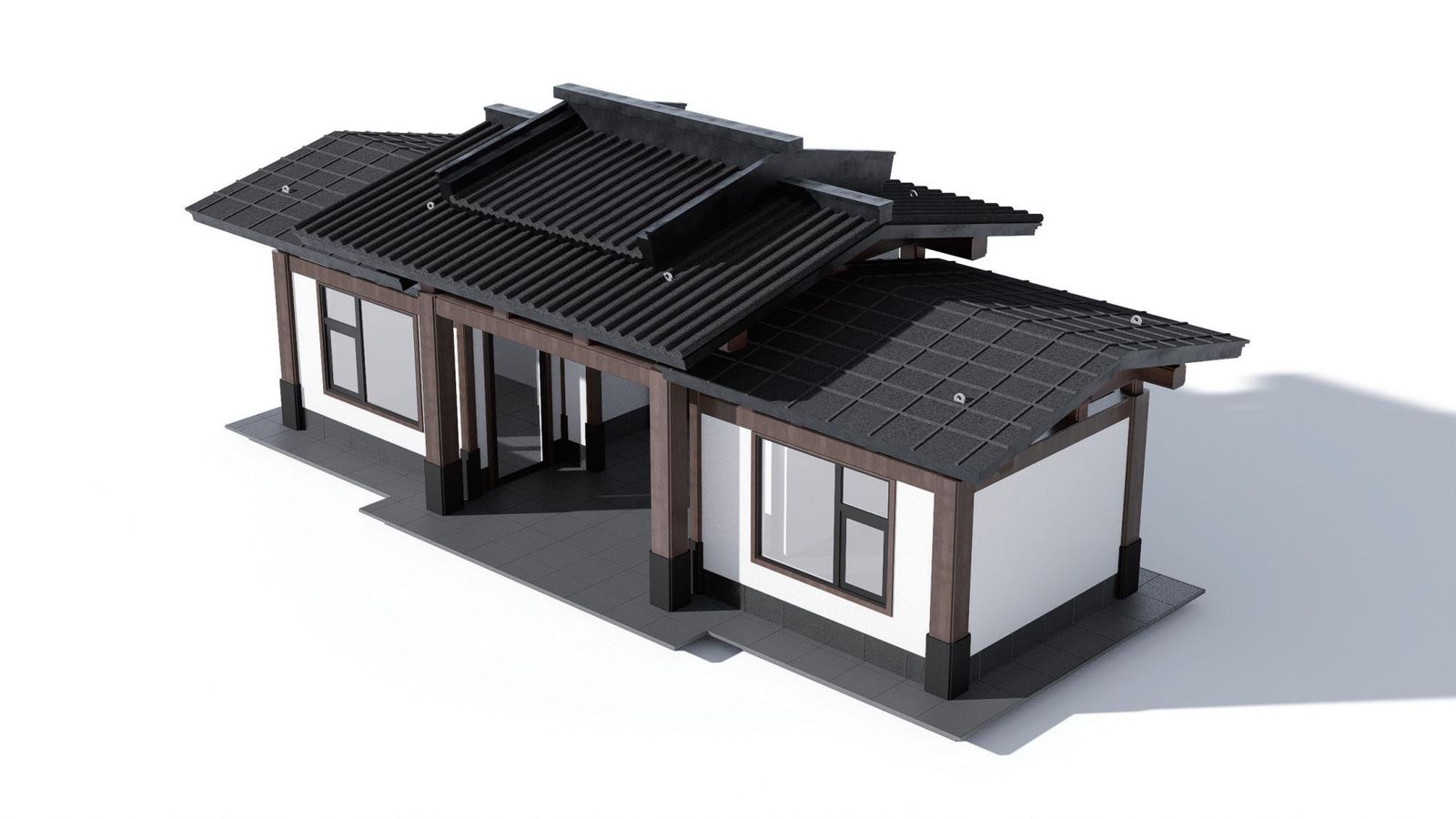 Courtyard villa design render